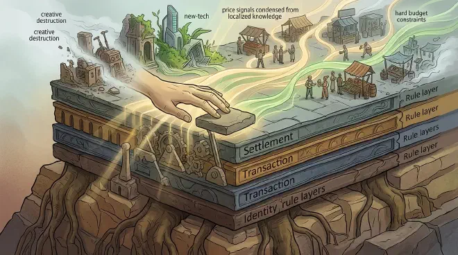 Cornerstones of the Market Economy: Hard Constraints and Creative Destruction