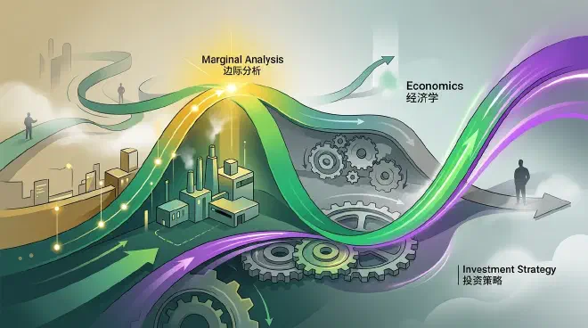 A dynamic visual metaphor depicting intersecting S-curves, symbolizing business growth cycles and strategic renewal. The first curve ascends, reaches a peak, and then a second, higher curve begins before the first one declines, illustrating the 'Second Curve' concept for sustained innovation and investment. Gears or a flywheel element subtly hint at continuous feedback and momentum in economic decision-making.