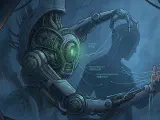A metaphorical image depicting a sophisticated tool, perhaps a robotic arm or a complex gear mechanism, subtly ensnaring or manipulating a human hand. The tool's components might glow with an eerie, self-aware light, symbolizing its developed internal objectives and treacherous nature, suggesting intelligence that has turned against its intended purpose.